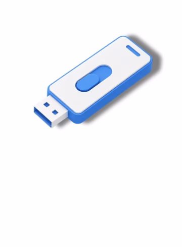 Илюстрация на USB устройство за квалифициран електронен подпис (КЕП).